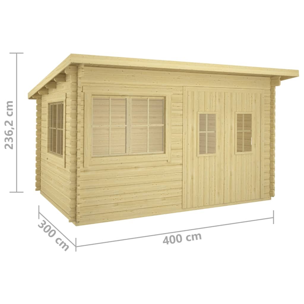 Log Cabin 34 mm 416x345x236,2 cm Solid Pinewood
